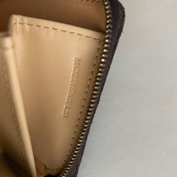 Brown suede Celine zip around card wallet - Picture 5 of 6
